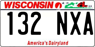 WI license plate 132NXA