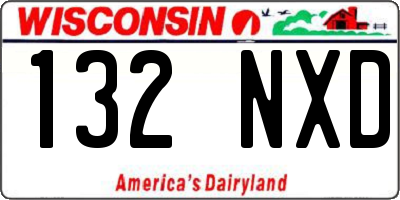 WI license plate 132NXD