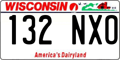WI license plate 132NXO