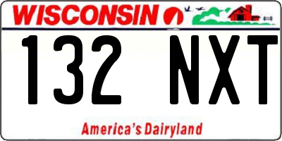 WI license plate 132NXT