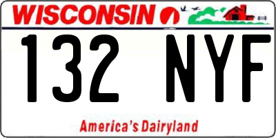 WI license plate 132NYF