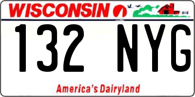 WI license plate 132NYG