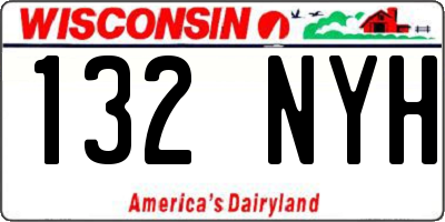 WI license plate 132NYH