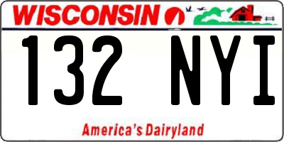 WI license plate 132NYI