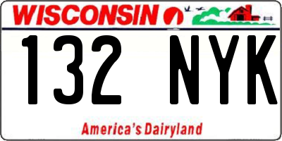 WI license plate 132NYK
