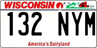 WI license plate 132NYM