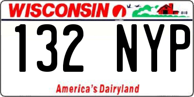 WI license plate 132NYP