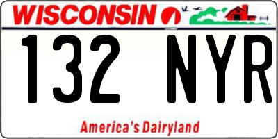 WI license plate 132NYR