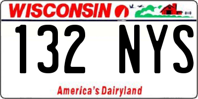 WI license plate 132NYS