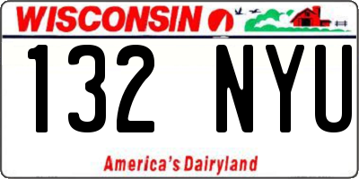 WI license plate 132NYU
