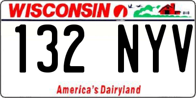 WI license plate 132NYV