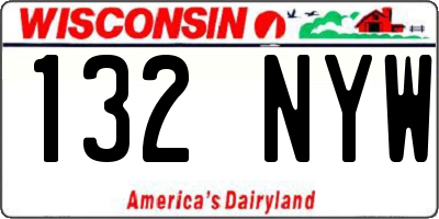 WI license plate 132NYW