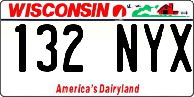 WI license plate 132NYX
