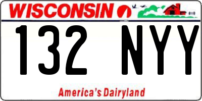WI license plate 132NYY