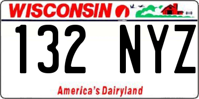 WI license plate 132NYZ