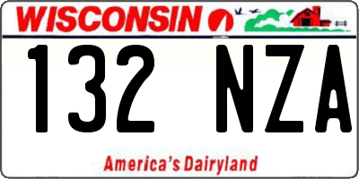 WI license plate 132NZA