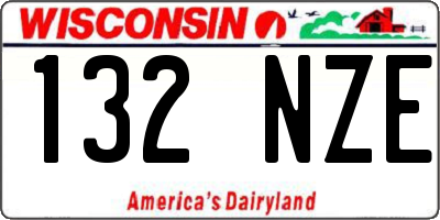 WI license plate 132NZE