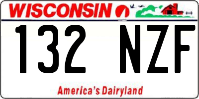 WI license plate 132NZF