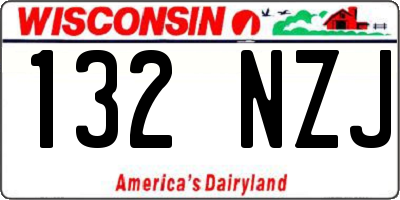 WI license plate 132NZJ
