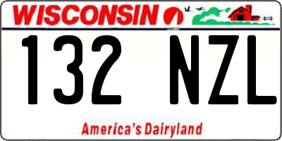 WI license plate 132NZL
