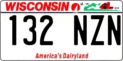 WI license plate 132NZN