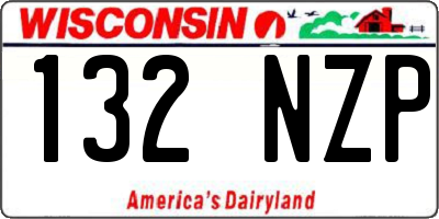 WI license plate 132NZP