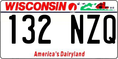 WI license plate 132NZQ