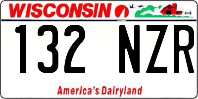 WI license plate 132NZR