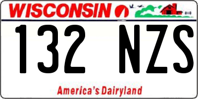 WI license plate 132NZS