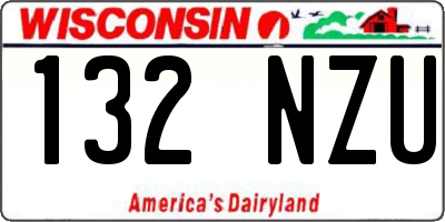 WI license plate 132NZU