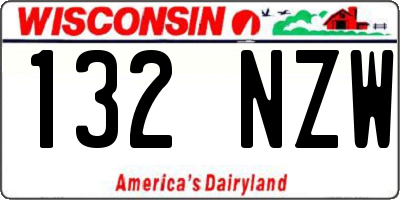 WI license plate 132NZW