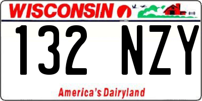 WI license plate 132NZY
