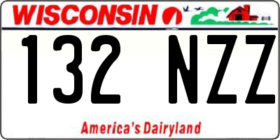 WI license plate 132NZZ