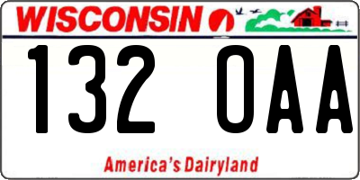 WI license plate 132OAA
