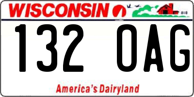 WI license plate 132OAG