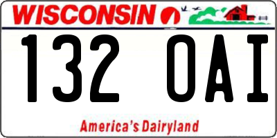 WI license plate 132OAI