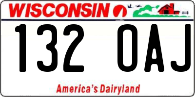 WI license plate 132OAJ
