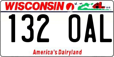 WI license plate 132OAL