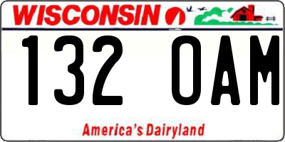 WI license plate 132OAM