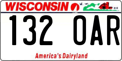 WI license plate 132OAR