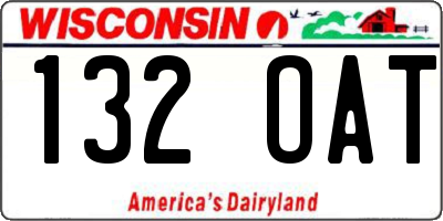 WI license plate 132OAT