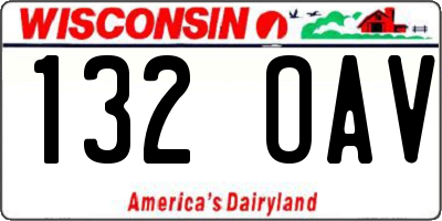 WI license plate 132OAV