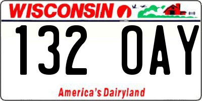 WI license plate 132OAY