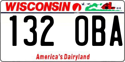 WI license plate 132OBA