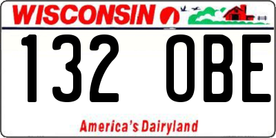 WI license plate 132OBE
