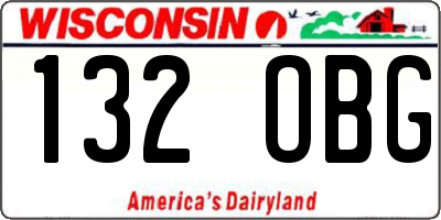 WI license plate 132OBG