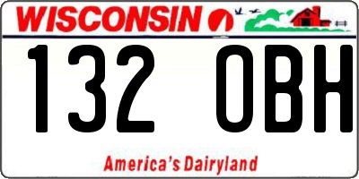 WI license plate 132OBH