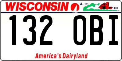WI license plate 132OBI