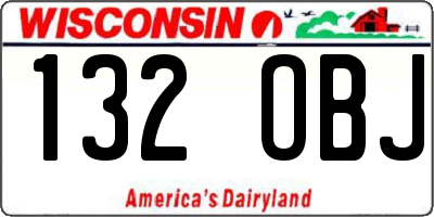 WI license plate 132OBJ