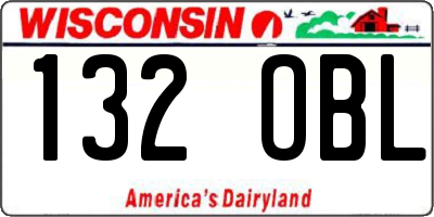 WI license plate 132OBL